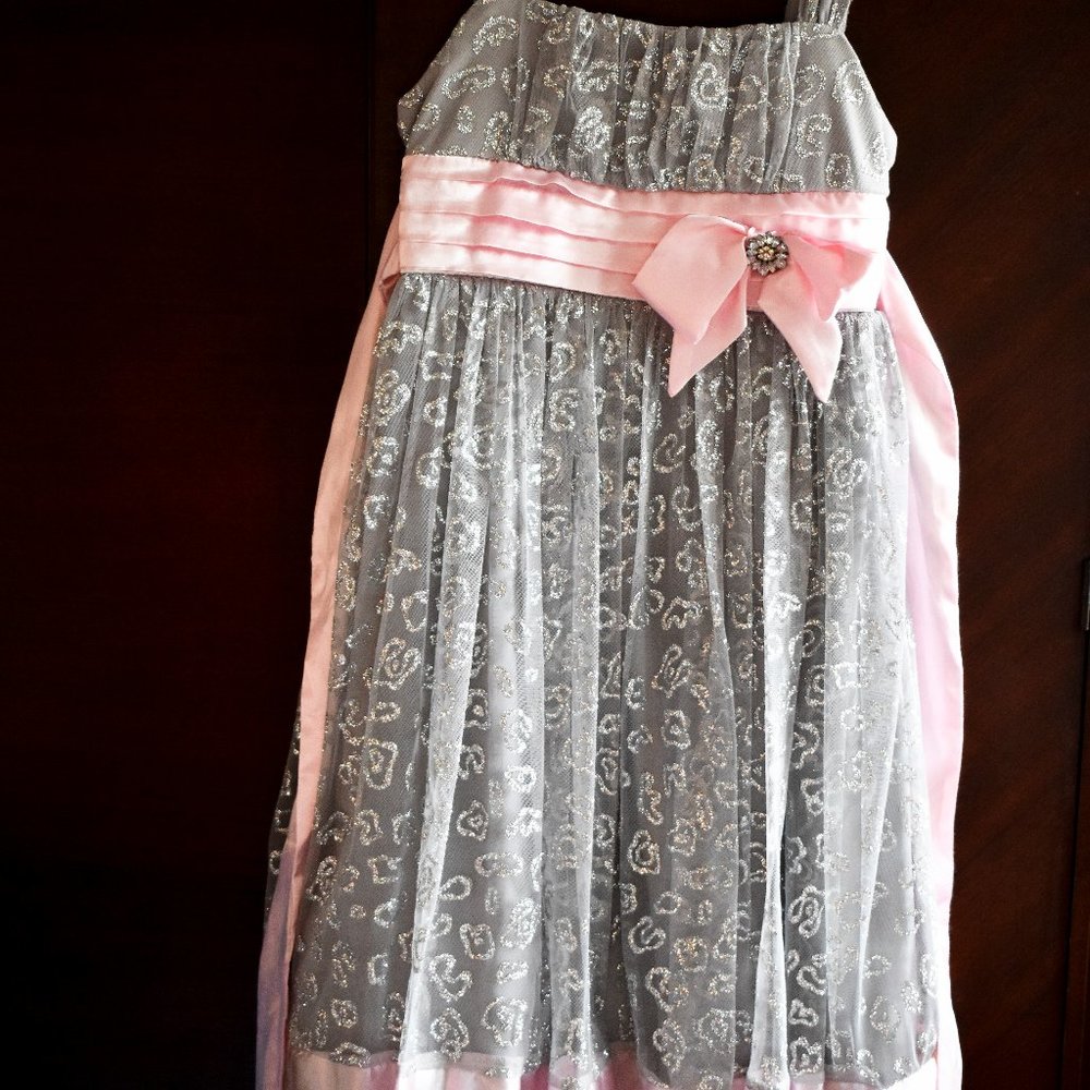 Glitter and Pink Ribbon Dress